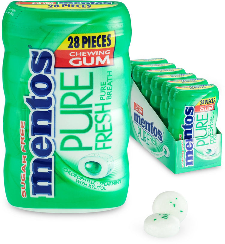 Mentos Gum reine frische grüne Minze – Kaugummi – zuckerfrei – 6 x 28 Stück