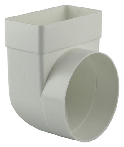 Renson 1006407 - PVC-Eckverbindung gerade rund 90° 7017 weiß ø 100 | 3 Stück
