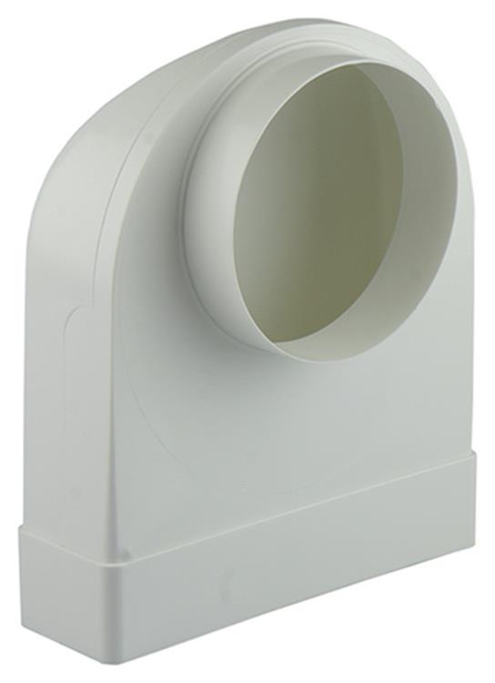 Renson 1006408 - PVC-Eckverbindung gerade rund 90° 7017 weiß ø 125 | 3 Stück
