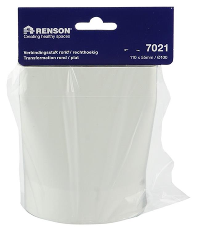 Renson 1006410 – PVC-Verbindungsstück rund rechts. 7021 weiß ø 100 | 2 Stk
