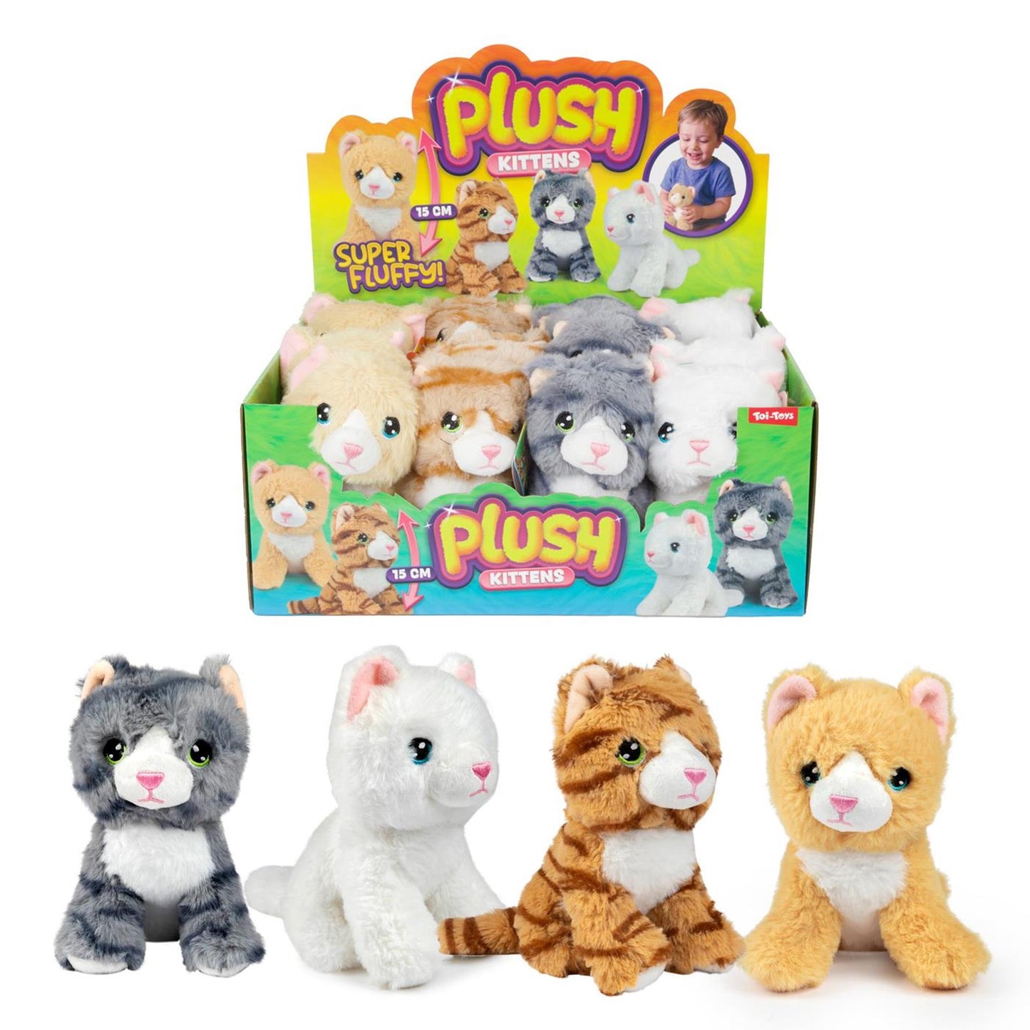 Toi-toys Plüsch-Kuschelkatze – 15 cm