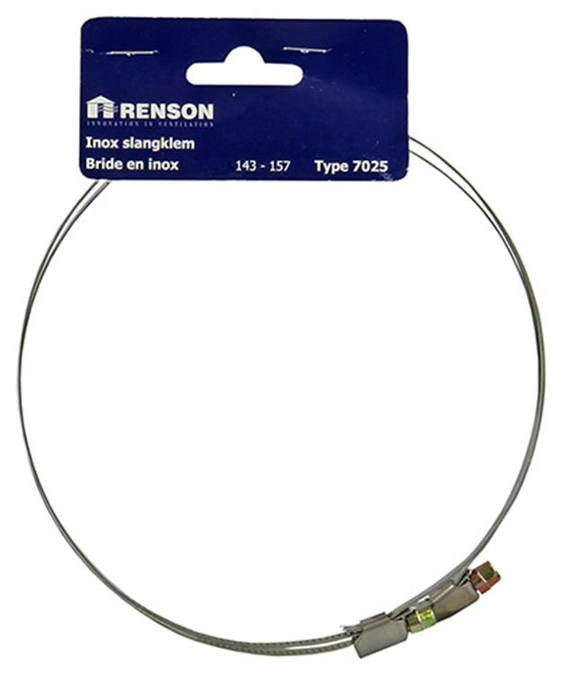 Renson 1006423 – Satz mit 2 Edelstahl-Schlauchklemmen 7025 Durchmesser 143–157 | 5 Stück
