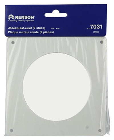 Renson 1006426 – Set mit 2 PVC-Abdeckplatten 7031 weiß ø 100 | 5 Stück