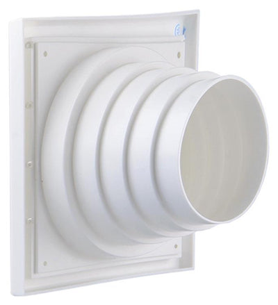 Renson 1006385 – Dunstabzugshaubengitter, 4 Klappen, 742 Durchmesser, PVC, Ral 9010, ø100–130 | 2 Stk