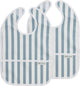 Meyco Baby Fat Stripe Lätzchen mit Auffangschale – 2er-Pack – Jeansblau