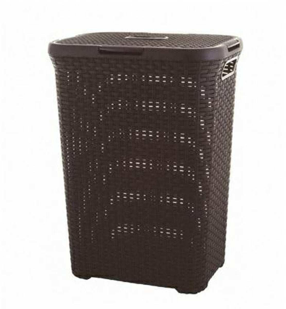 Wäschekorb im Curver-Stil mit Deckel – 60 l – braun