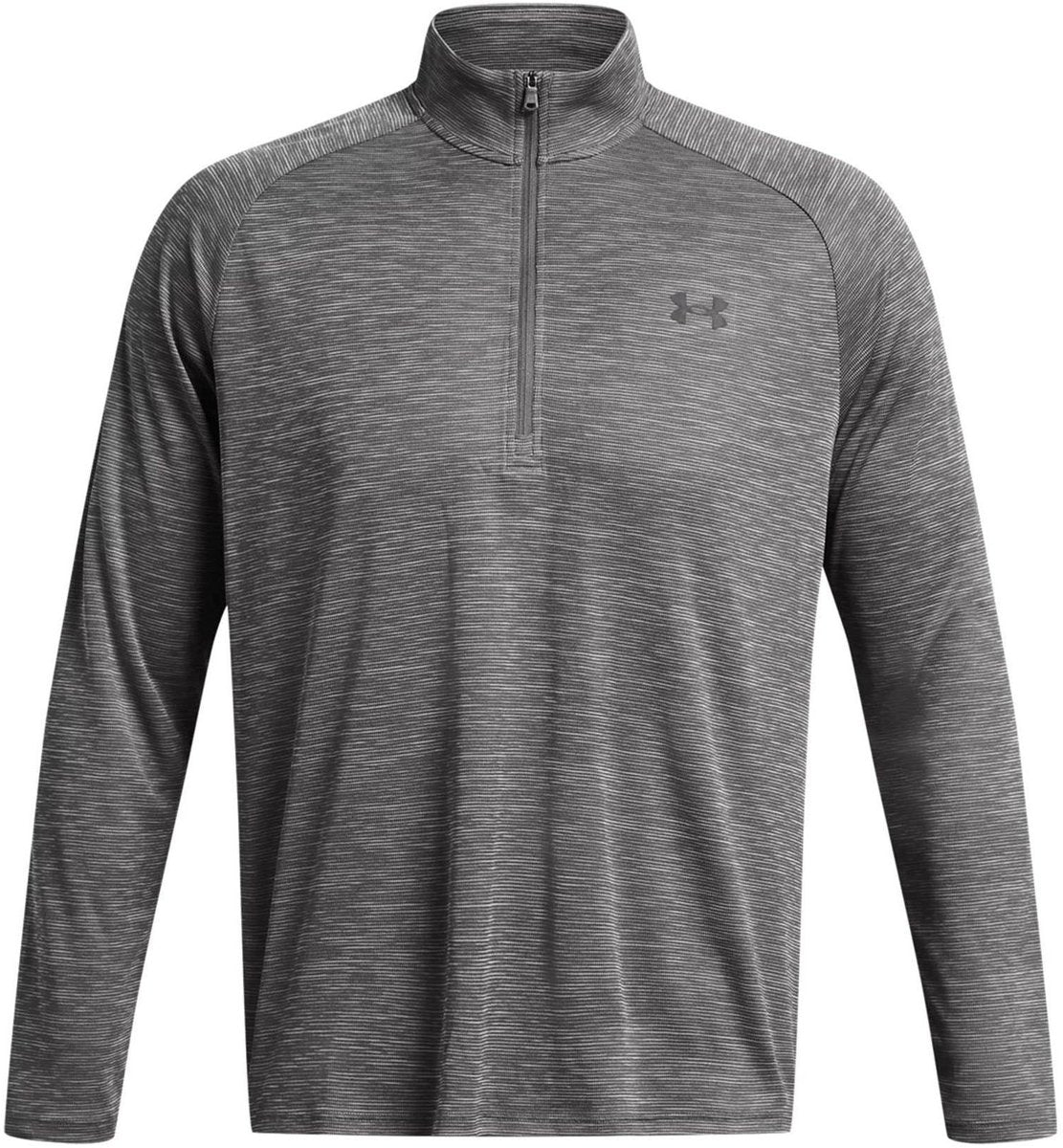 Under Armour UA Tech Textured 1 2 Zip-Grey Herren-Sportshirt – Castlerock – Schwarz