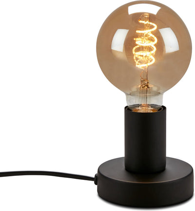 Briloner Teepu – Industrie-Tischlampe – Retro-Nachttischlampe – Metall – E27-Fassung – ø10 cm – Schwarz