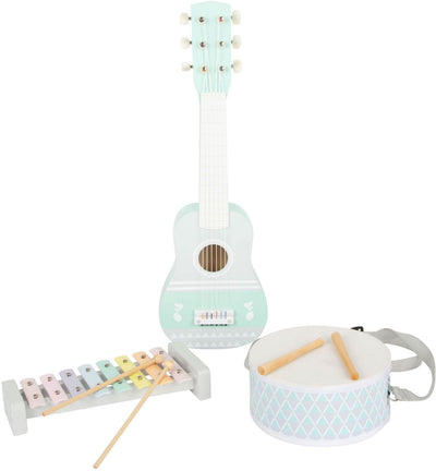 Kleiner Fußhölzernmusikinstument Set Pastell, 7dlg,