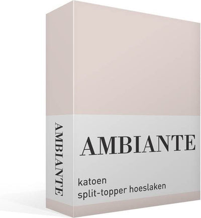 Ambiante Baumwolle – Spannbettlaken mit geteiltem Topper – 180 x 220 – Sand