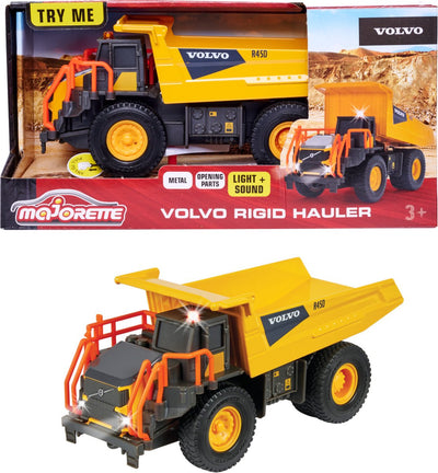 Majorette Grand Series – Volvo Muldenkipper – Konstruktion – Metall – Licht und Ton – 20 cm – Spielzeugfahrzeug