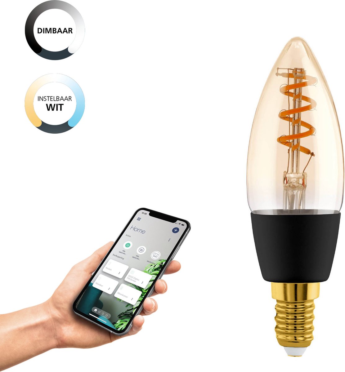 Eglo LED-Lampe e14 Kerze connect.z - 320lm - dimmbar - Bernstein (c35)
