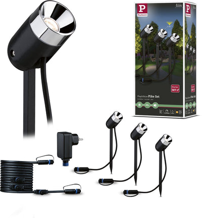 Paulmann Plug Shine LED-Gartenstrahler Pike Basisset IP65 3000K 3x2,2W 21VA Anthrazit