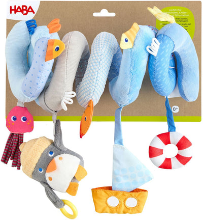 Haba Spiral-Mobile Pinguin Baby-Spielzeug-Mobile für Laufstall und Bett.