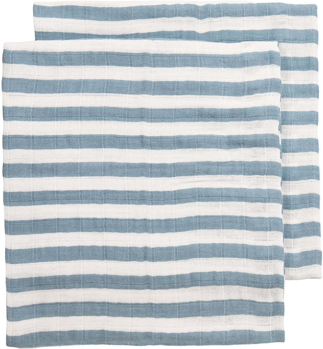 Meyco Baby Fat Stripe vorgewaschene hydrophile Tücher – 2er-Pack – vorgewaschene hydrophile Tücher – Jeansblau – 70 x 70 cm