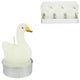 Teelicht Schwan weiß 6,5cm 3er Set