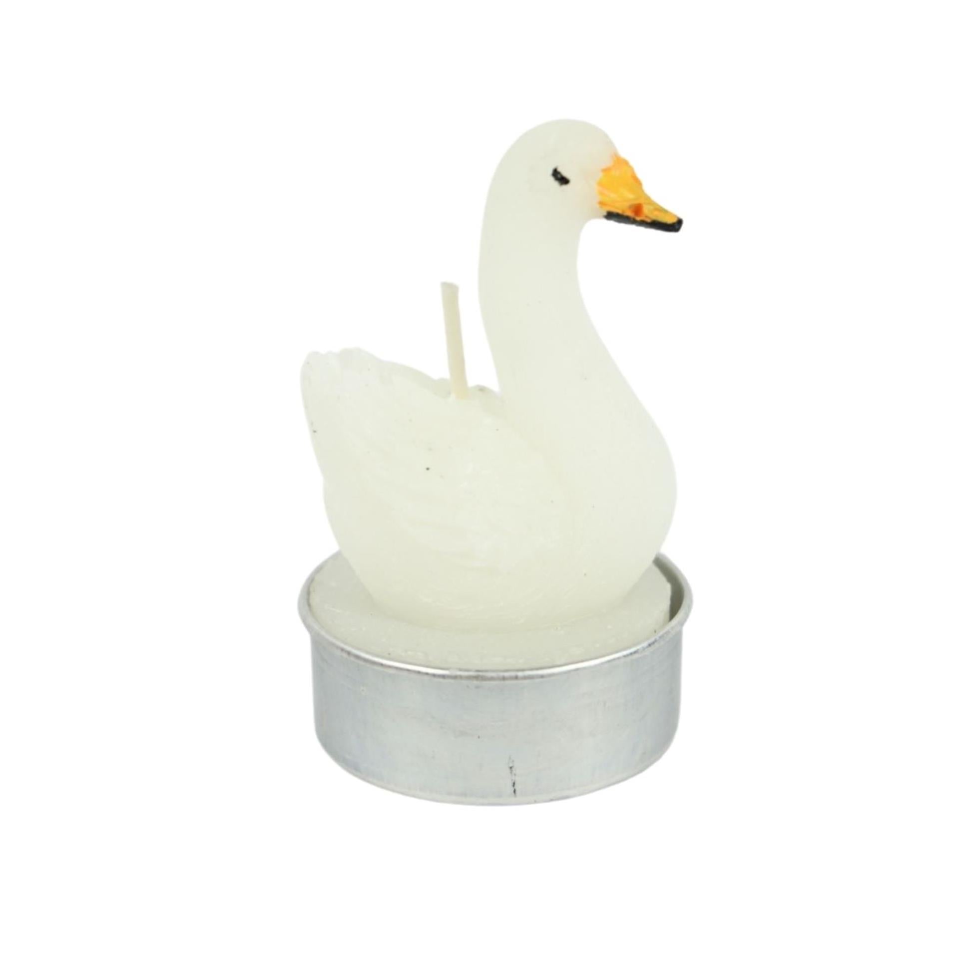 Teelicht Schwan weiß 6,5cm 3er Set