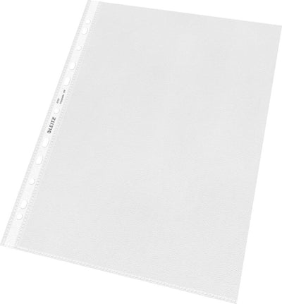 Hochwertige Showtasche von Leitz – 30 % recycelter Pre-Consumer-Kunststoff – A4 – 11-Loch – Packung mit 100 Stück – transparent