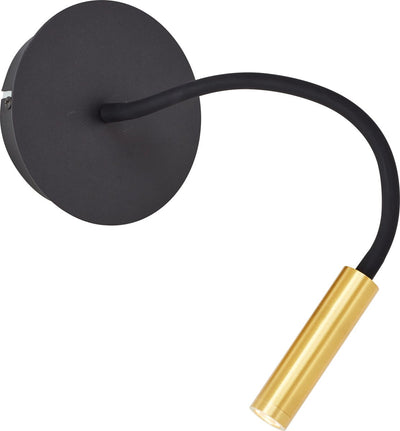 Brilliant Jutta – Wandleuchte – LED 4,1 W mit flexiblem Arm und Schalter – Schwarzgold