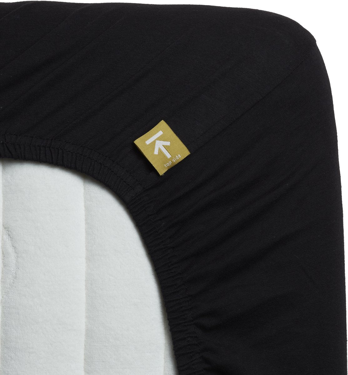 Perkal-Baumwolle von Percale – Topper-Spannbettlaken – 80 x 200 – Schwarz