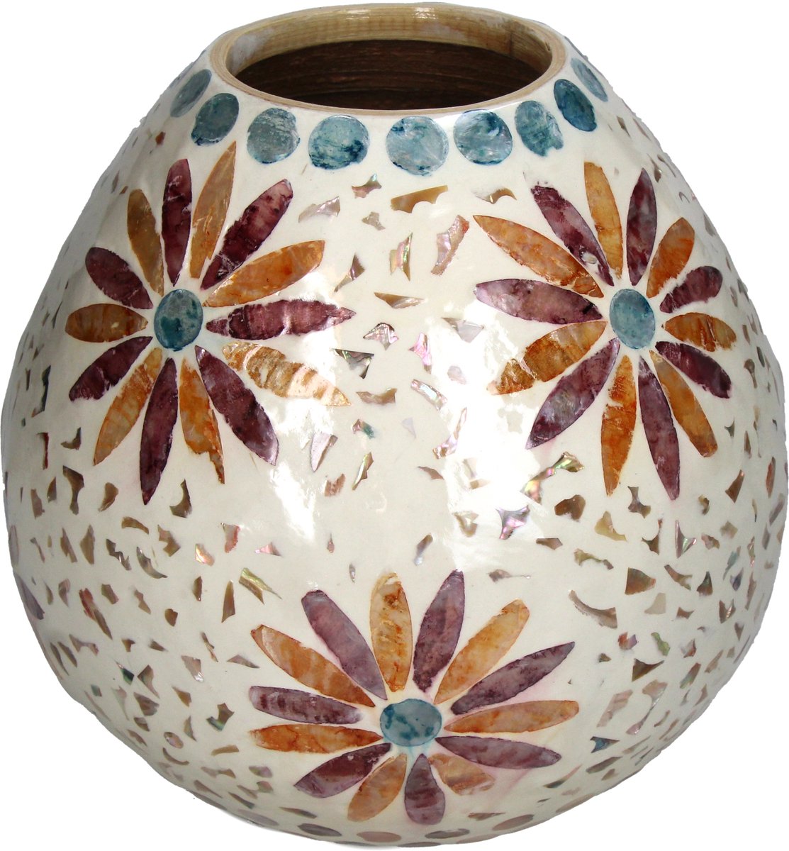 HD Collection Vase Capiz Multi 21x21x20cm