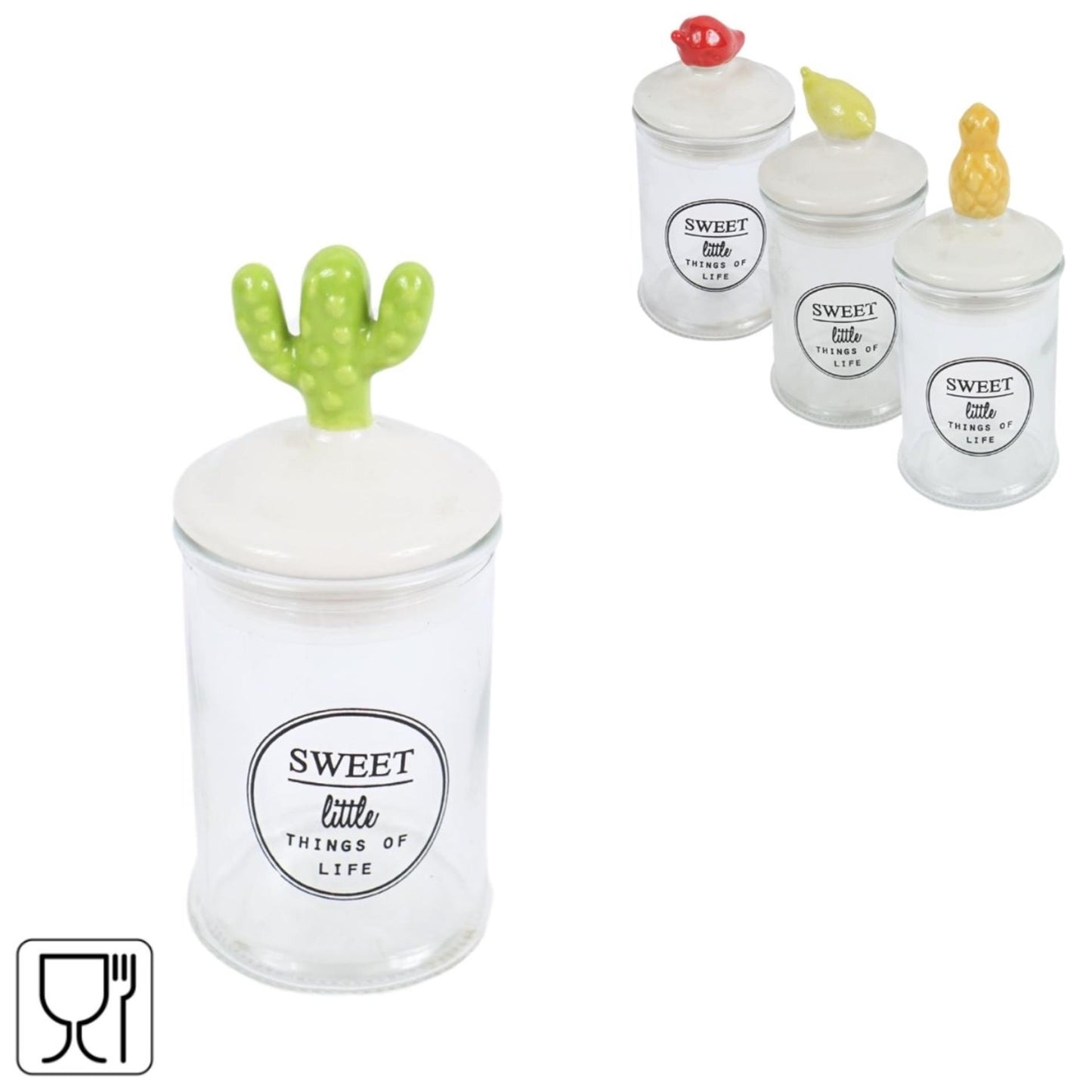 Vorratsglas Süßglas 13cm 4-fach sortiert