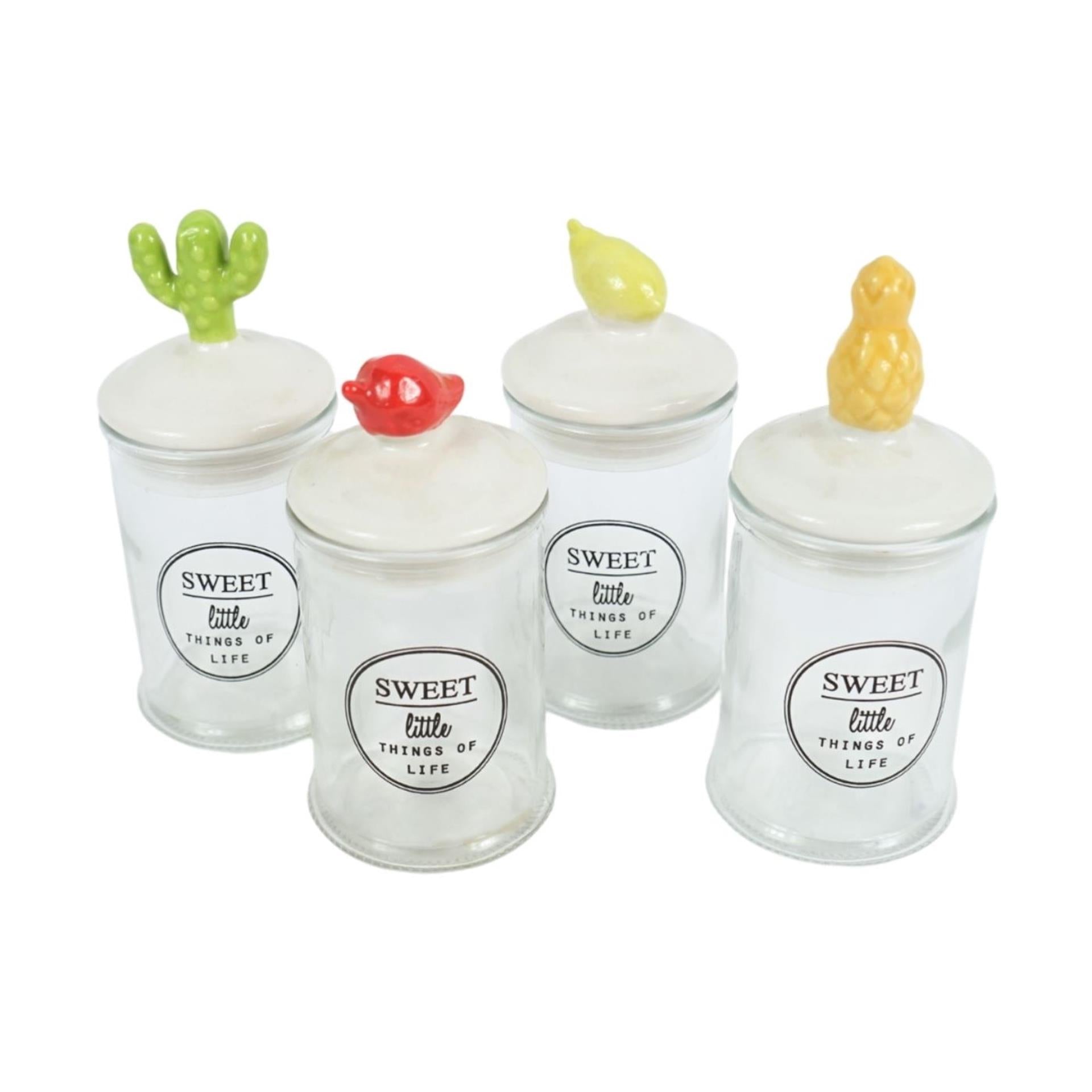 Vorratsglas Süßglas 13cm 4-fach sortiert