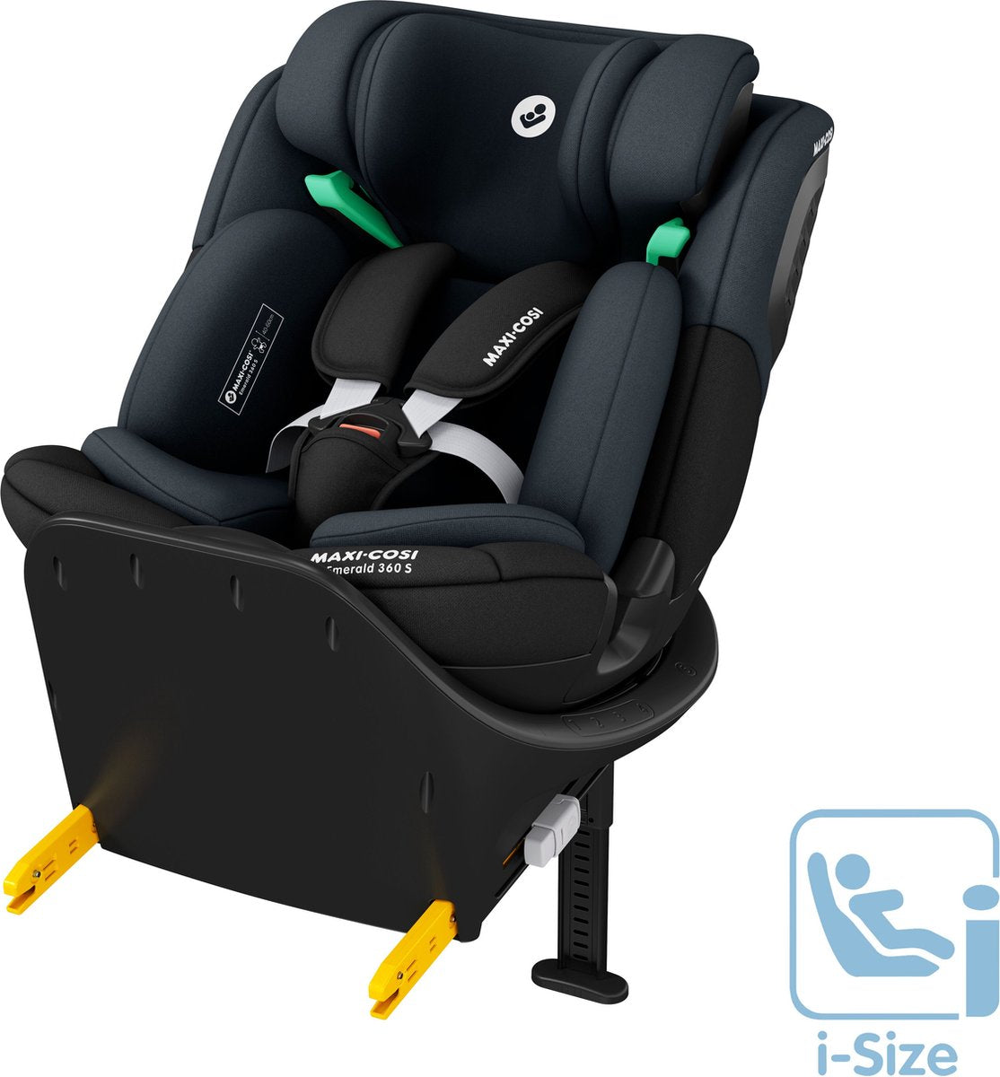 Maxi-Cosi Emerald 360 S i-Size – Autositz – Tonal Black – von der Geburt bis 12 Jahre