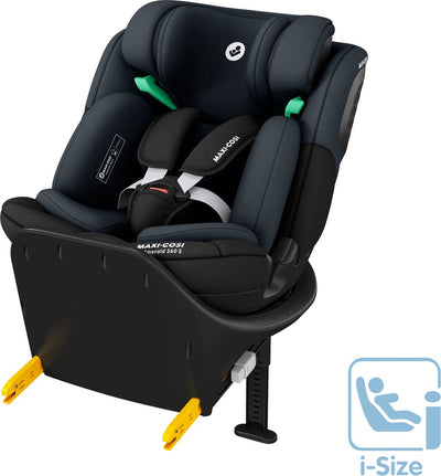Maxi-Cosi Emerald 360 S i-Size – Autositz – Tonal Black – von der Geburt bis 12 Jahre