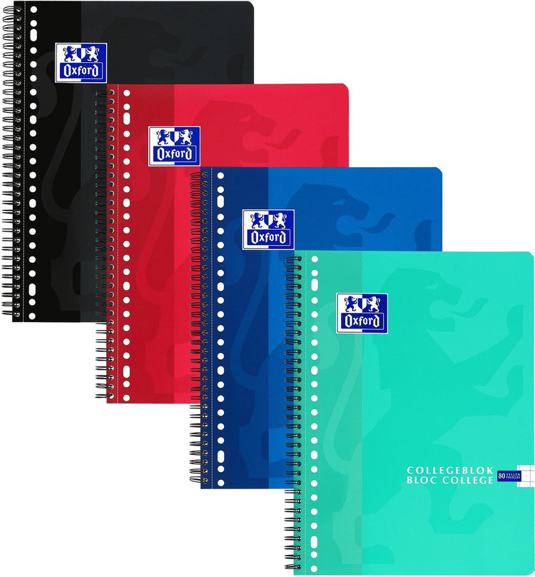 Oxford College Blk Oxf School A4 RT 10 mm 23 g 160 Seiten ass | 10 Stück