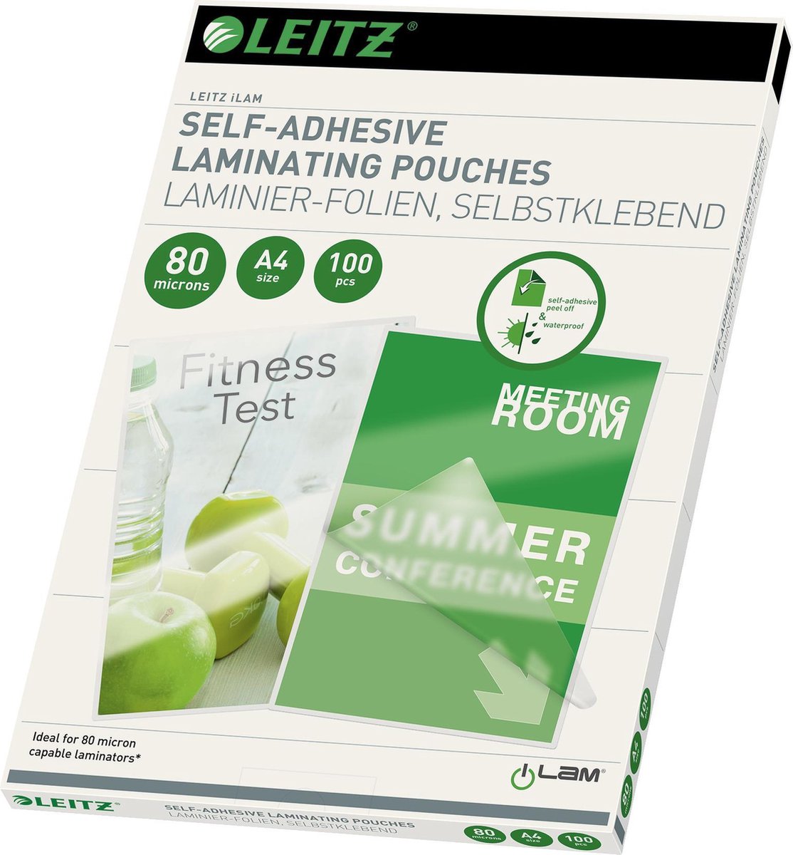 Leitz - Laminierfolien - A4 - selbstklebend - 80 Mikron - 100 Stück