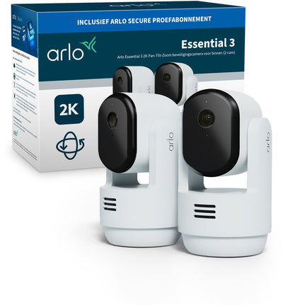 Arlo Essential3 2K PTZ Sicherheitskamera für Innen - 2 IP-Kameras