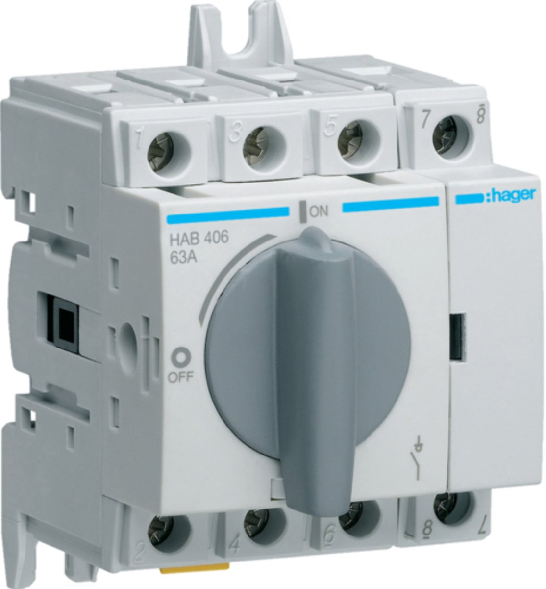 Hager - Hauptschalter 4p 63a 3,5mod - hab406