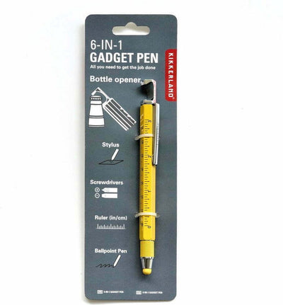 Kikkerland 7-in-1-Gadget-Stift – enthält 7 Funktionen – praktisch für unterwegs