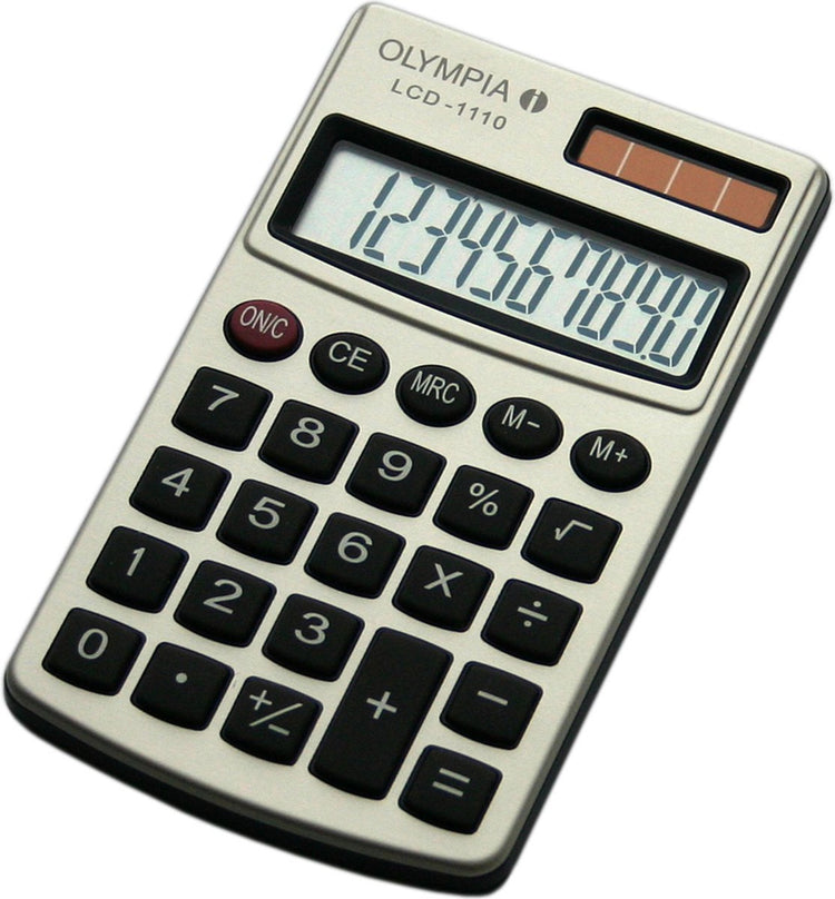 Tischrechner Olympia mit Kunststoffgehäuse und 12-stelligem LCD-Display