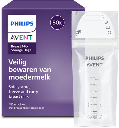 Philips Avent Muttermilch-Aufbewahrungsbeutel 180 ml – auslaufsicher – 50 Stück – scf603 50
