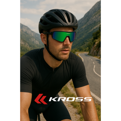Kross Fahrradgläser Flash UV400 Polarisierte Objektive - Schwarzer Rahmen