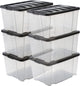 Iris Handybox Aufbewahrungsbox – 45l – Kunststoff – transparent schwarz – 6er-Set