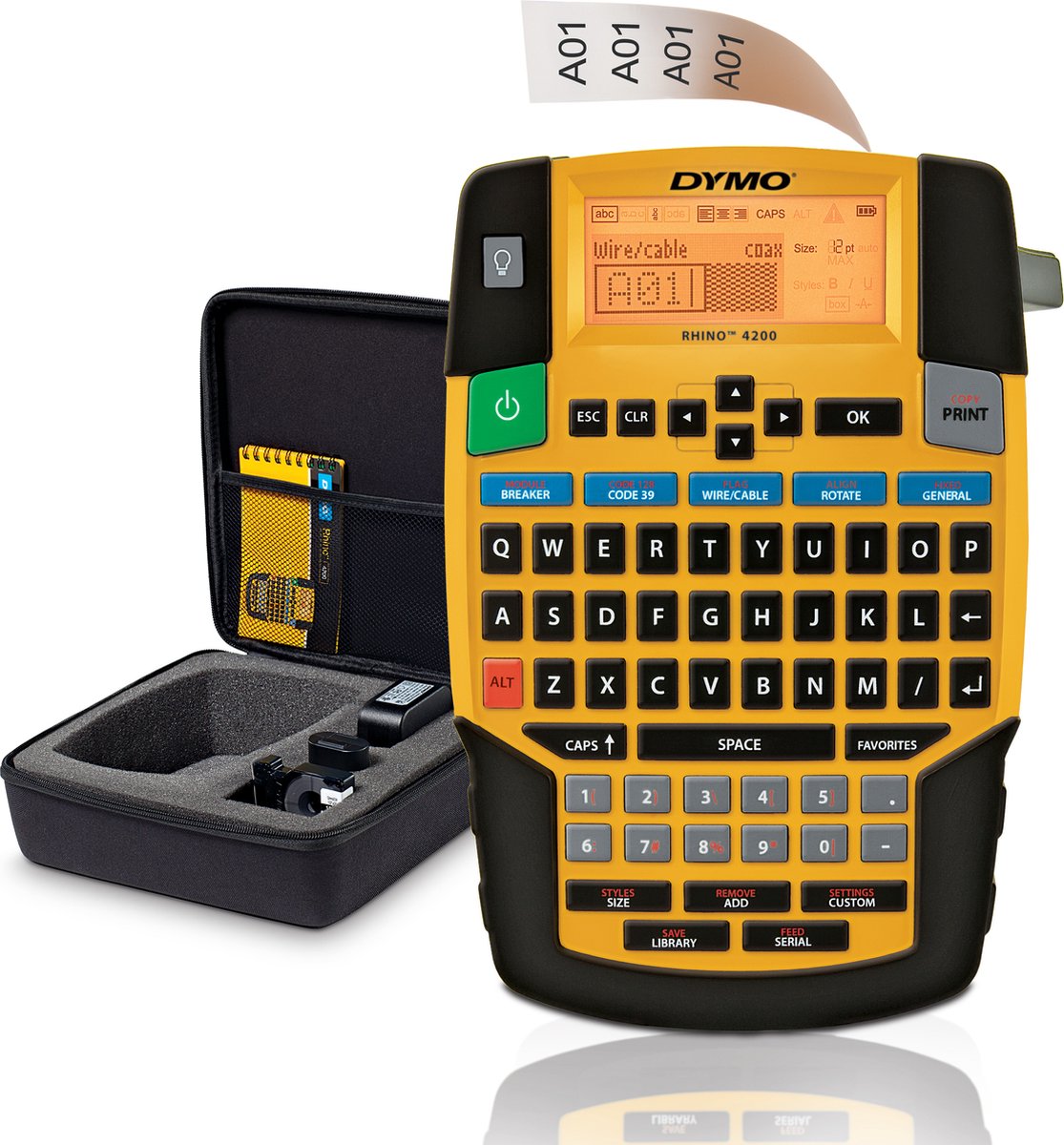Dymo Rhino 4200 tragbarer industrieller Etikettendrucker | QWERTZ-Tastatur | kompakter, zeitsparender Etikettendrucker für Profis, die viel unterwegs sind