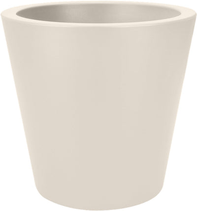 Elho Pure Straight Round 50 – großer Blumentopf für drinnen und draußen – recycelter Kunststoff – ø 49,5 x H 51 cm – Leinenweiß