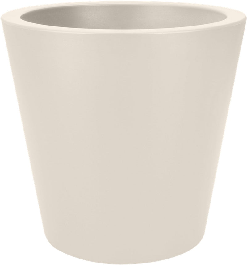 Elho Pure Straight Round 50 – großer Blumentopf für drinnen und draußen – recycelter Kunststoff – ø 49,5 x H 51 cm – Leinenweiß