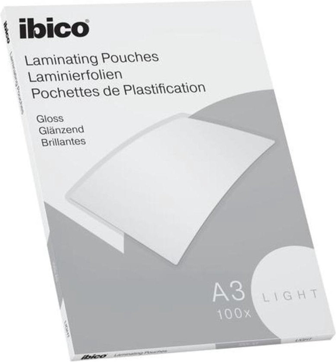 Ibico Basics A3 Laminierfolien, glänzend – 80 Mikron – 100 Stück – kristallklar