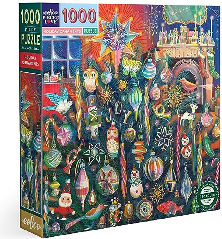 Eeboo Puzzle Weihnachtsschmuck 1000 Teile Weihnachtspuzzle.