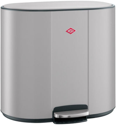 Wesco Multicollector 3 Abfallbehälter Mülltrennung (1x25 Liter, 2x12 Liter) | 49 Liter | Metall - kühles Grau matt | Treteimer mit Absenkautomatik und Geruchsfilter