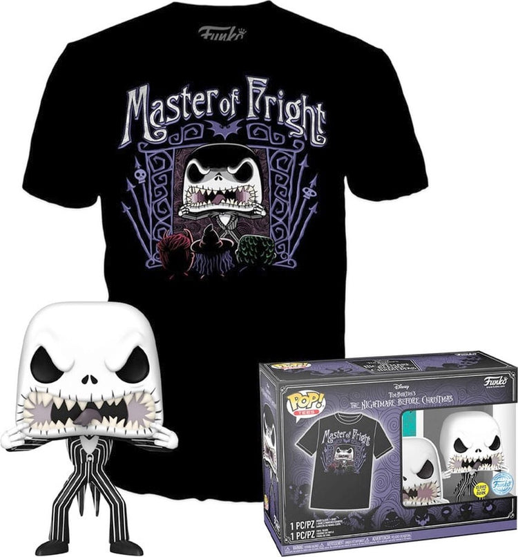 Funko der Albtraum vor Weihnachten – Disney Pop! Tee Box Jack Skellington Sammelfigur T-Shirt-Set – XL – Schwarz