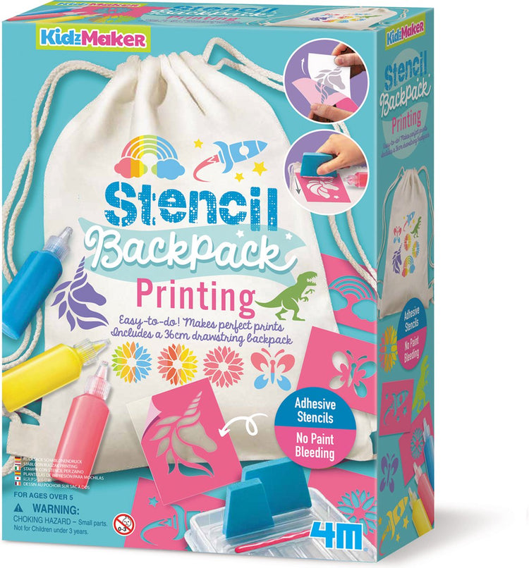 4 m Basteln – Pimpen Sie Ihren Rucksack mit Schablonen und Vorlagen – Hobby-Paket – Kidzmaker-Kunstset – 5+