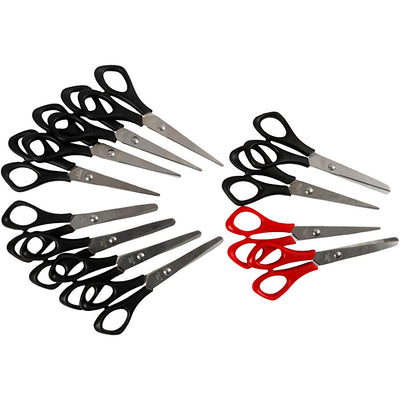 Schere der Creativ Company School schwarz rechts und links, 12 Set von 12