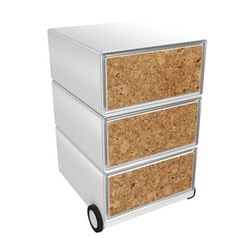 Paperflow Easybox mobiler Schubladenschrank mit 3 Schubladen 642x390x436mm aus Kork