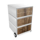 Mobiler Schubladenschrank Paperflow Baumstamm braun, weißes ABS, Polystyrol