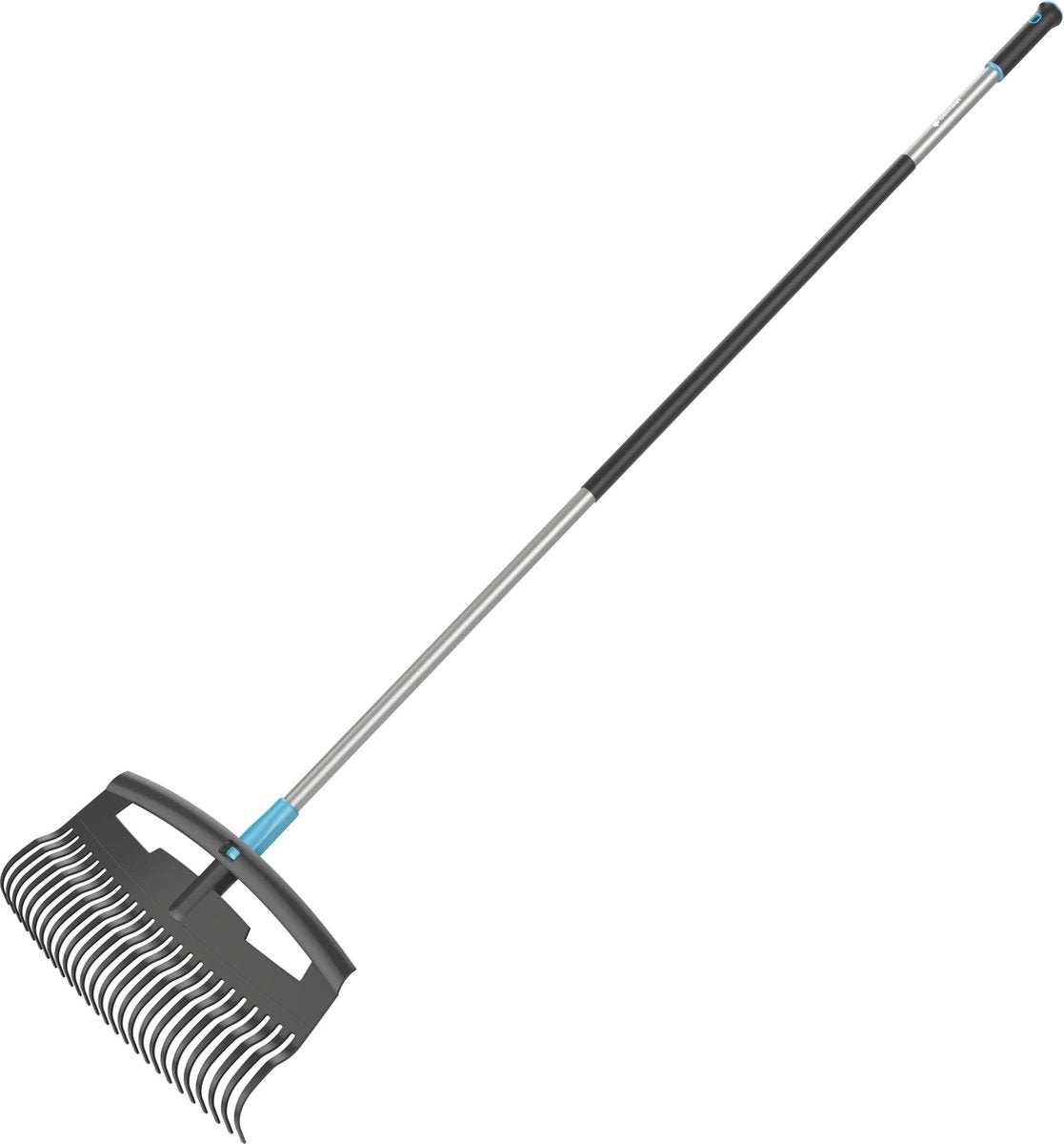 Cellfast leichter Gartenrechen mit extra großer Klinge – Laubharke – Rechen mit Stiel – Universaladapter – sicherer Halt und Komfort